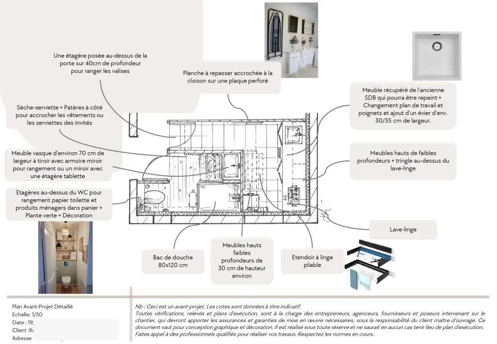 Plan 2D - Avant-projet-détaillé-buanderie-salle-d'eau-conception