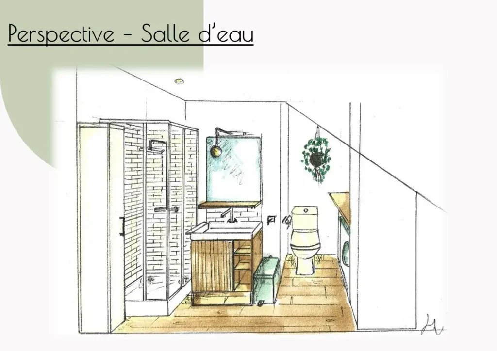 Salle d'eau sous comble mansardé - conception
