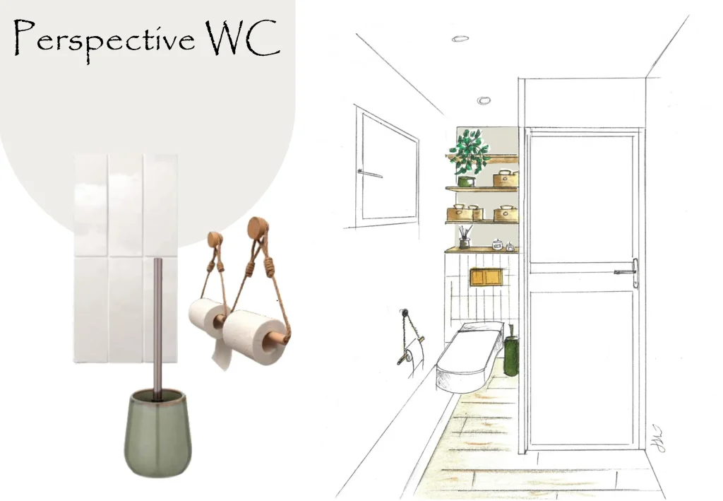 Perspective WC - Matériaux - Décoration - Conception